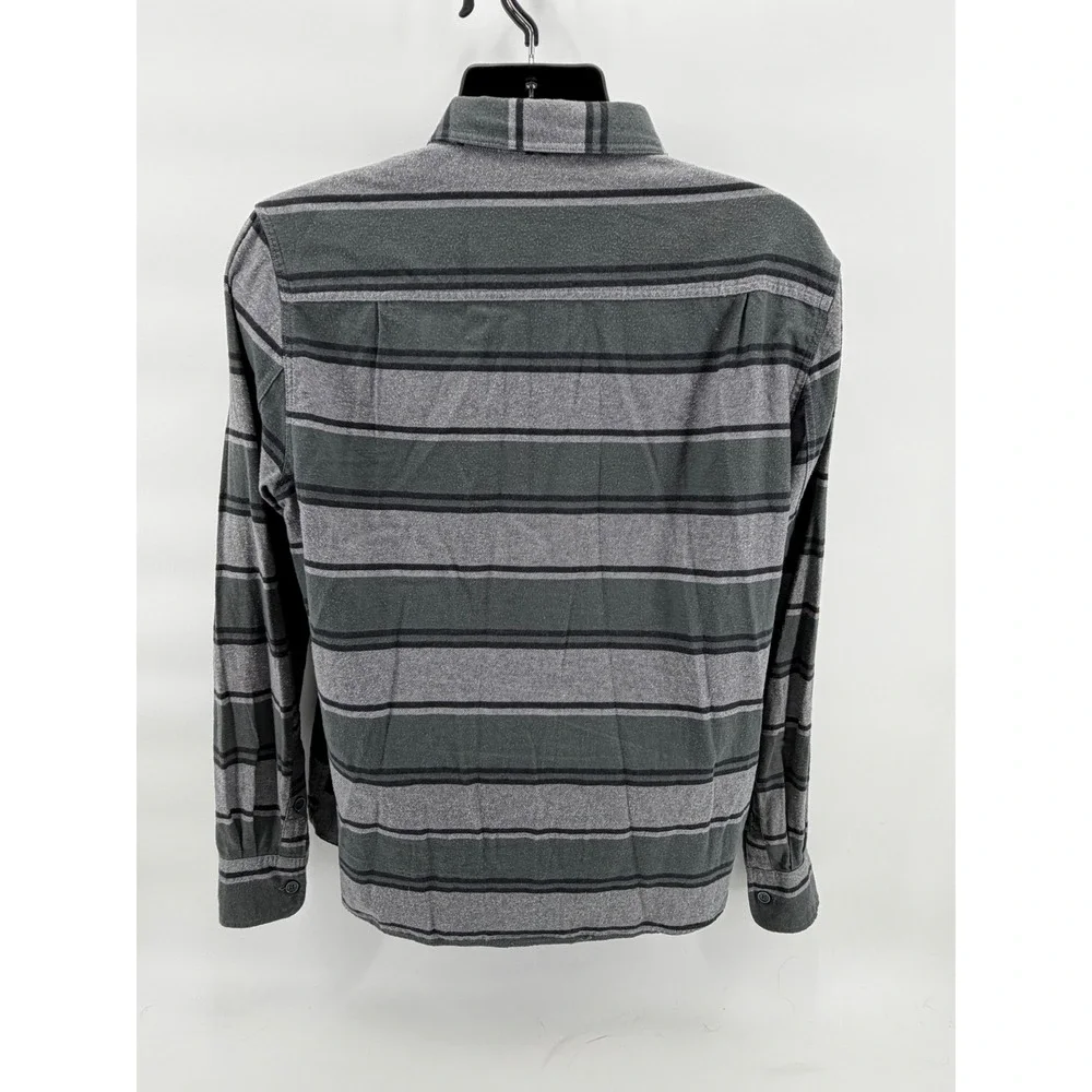 True Religion Mens Large Gray Striped Long Sleeve‎ Button Down Shirt Shipyard